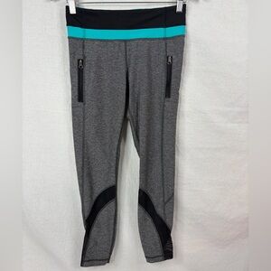 Lululemon Inspire Tight II (Mesh)7/8 length
Black/striped blue waistband size 6